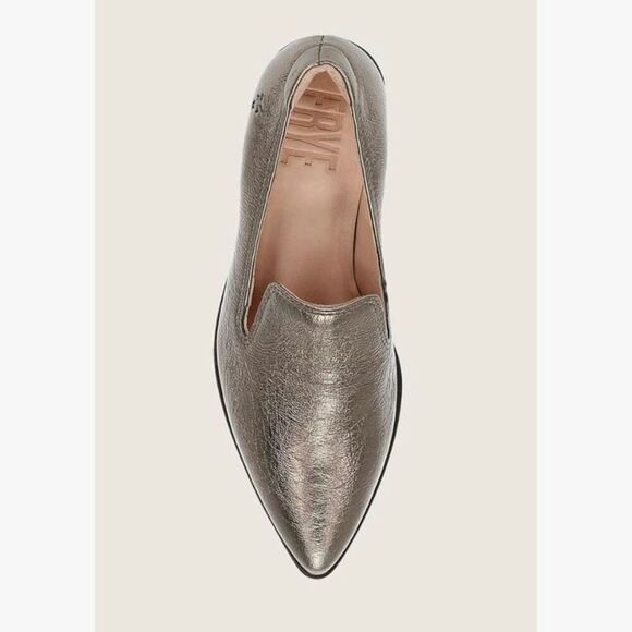 NWT Frye Pointed Toe Leather Sadie Venetian Block Heel Loafers Bronze Size 11M - Picture 7 of 9